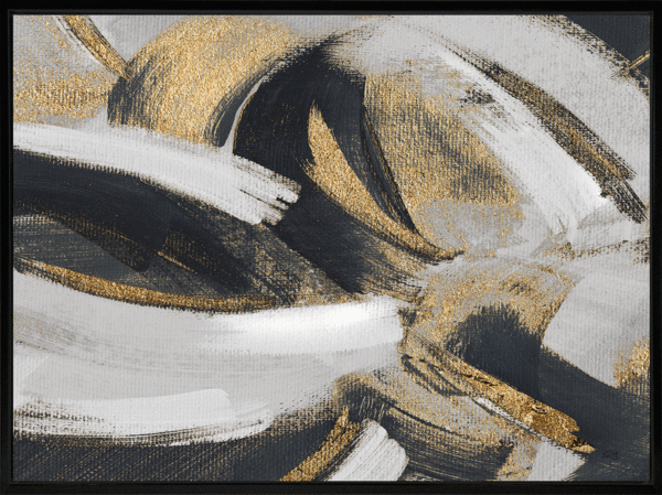 9926 Golden Swirls framed canvas