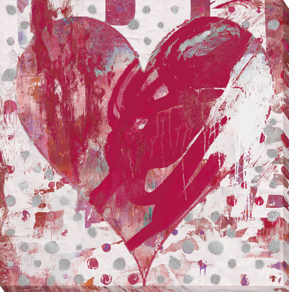 CV9755 Love Heart Wrapped Canvas