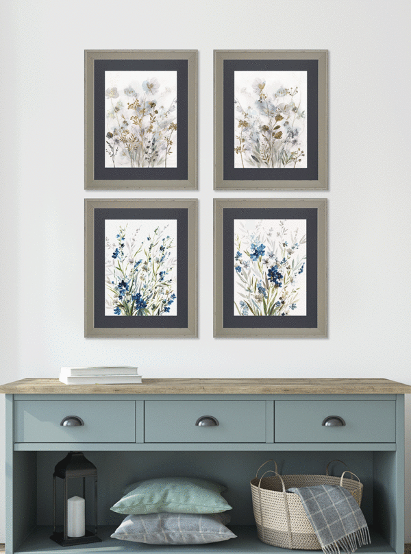 9952 A&B Delicate Foliage and 9954 A&B Little Bluebells Framed Prints