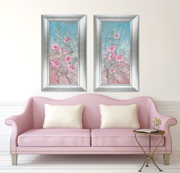 9994 Pink Floral & Blossom I&II Framed Art by Diane Demirci