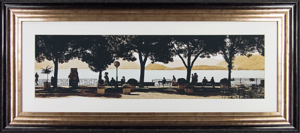 7819 Walking on Lake Como by Roberto Scaroni Framed Art