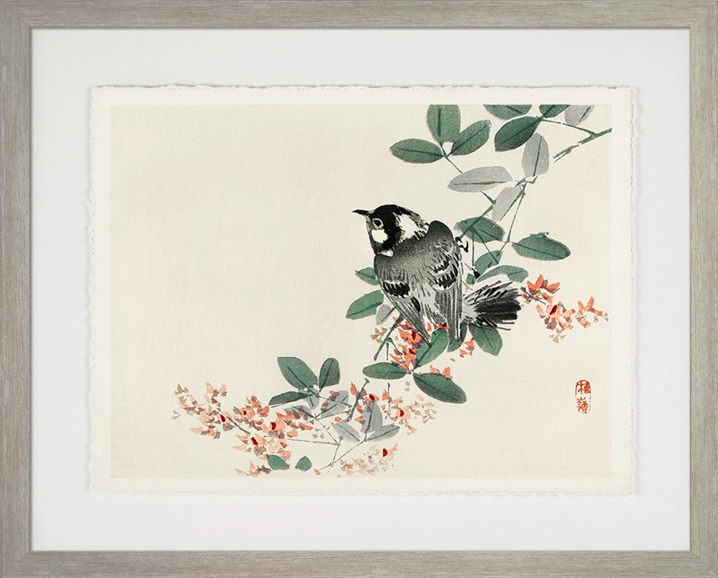9956A Songbirds I Framed Art by Kono Bairei