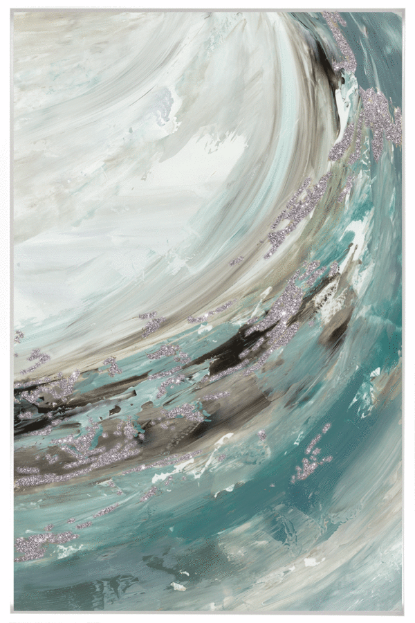 9998C Rhythmic Waters Triptych III - Framed Canvas by Tom Reeves